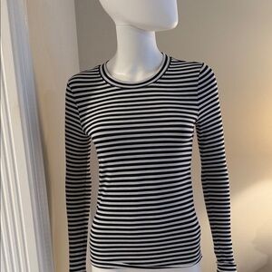 Splendid Striped Black and White Long Sleeve Top